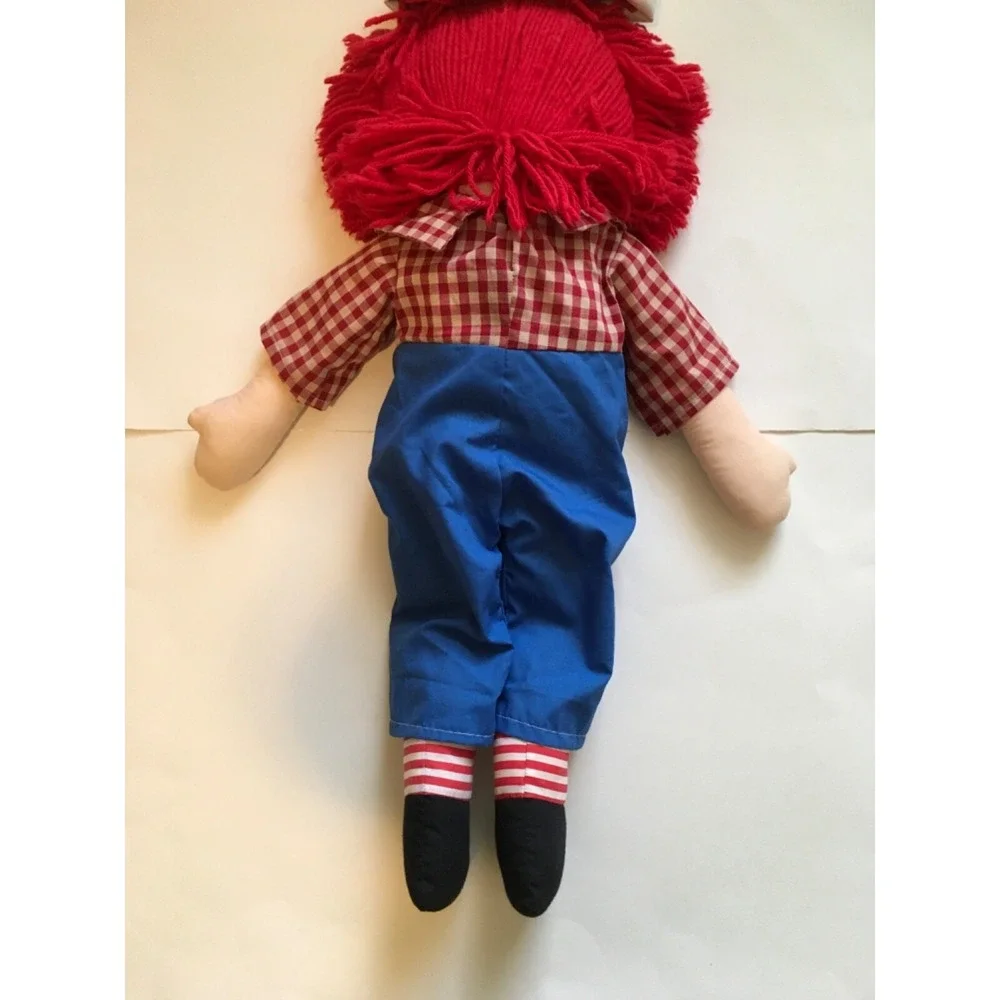 Hasbro Cloth Raggedy-Style Doll with Red Yarn Hair and Blue Pants